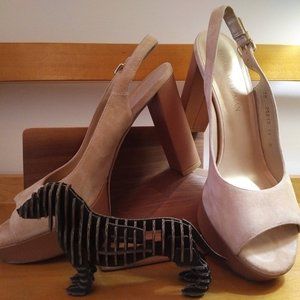 Stuart Weitzman Slingshot Pumps / Color Skin Suede